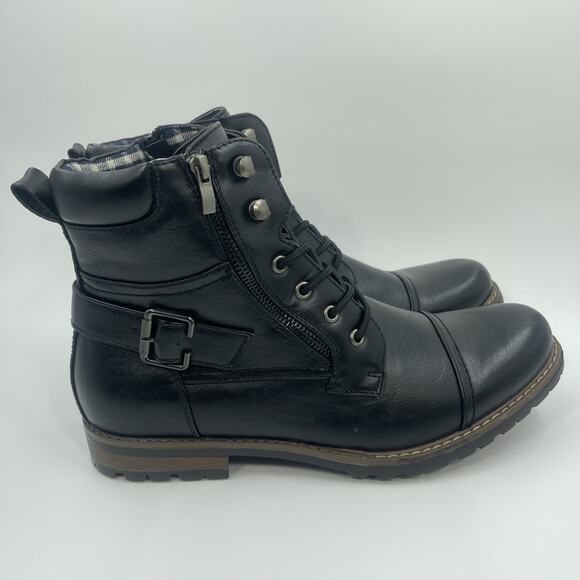 Bruno Marc PHILLY-3 Men's Black Combat Boots Size 11 NEW IN BOX Casual Dress - Picture 6 of 10